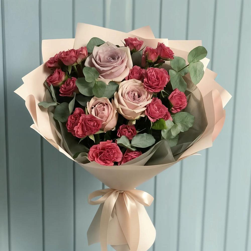 Букет цветов из: Гвоздики и Розы в Палехе