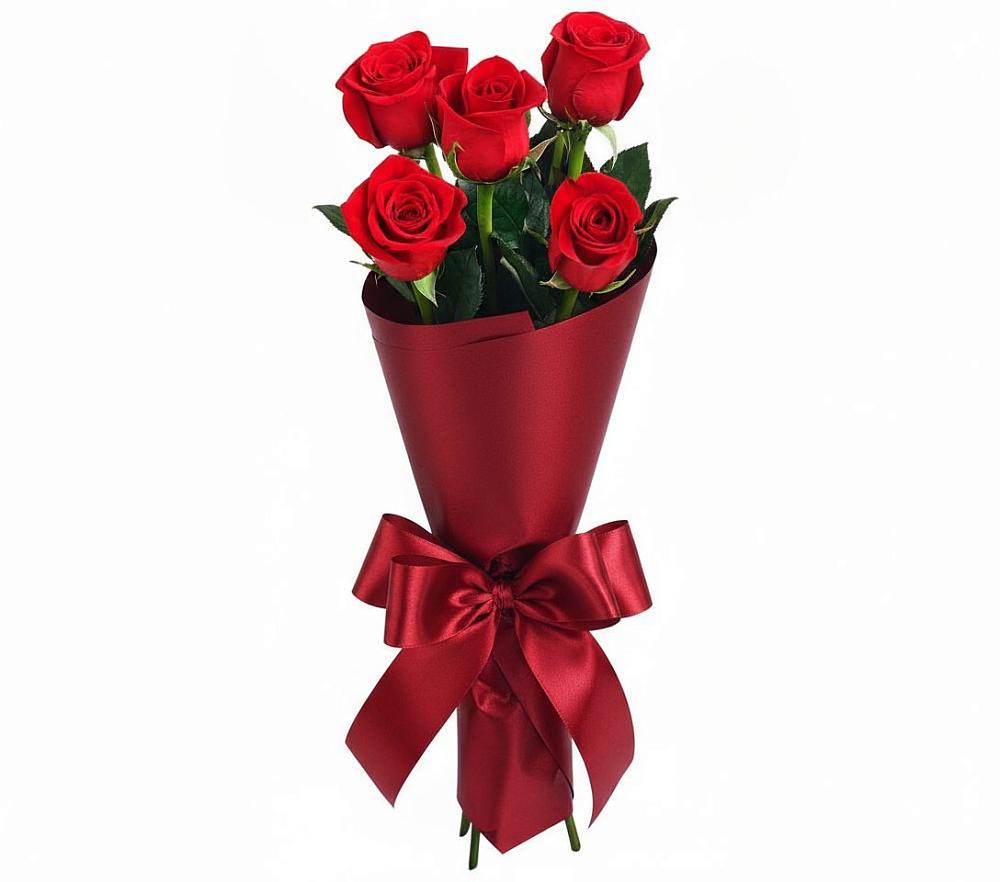 Букет 5 Красных роз Эдлесс Лав в Палехе