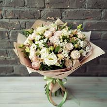 Букет цветов из:  Альстромерии, Розы и Хризантемы #REPLACE_PRED# Палехе