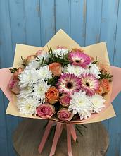 Букет цветов из:  Розы, Герберы и Хризантемы в Палехе