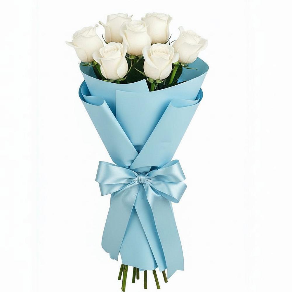 Букет 7 белых роз Проуд в Палехе