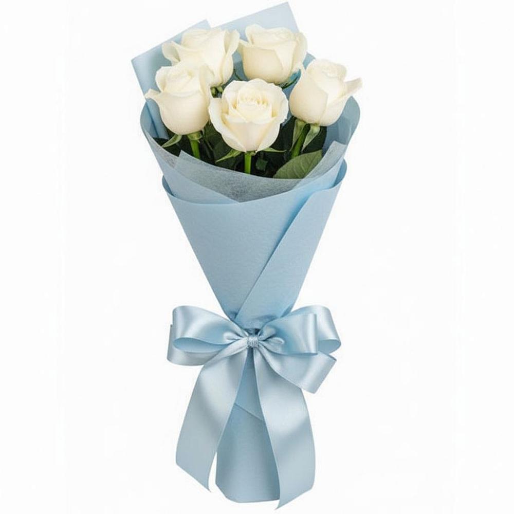 Букет 5 Белых роз Проуд в Палехе