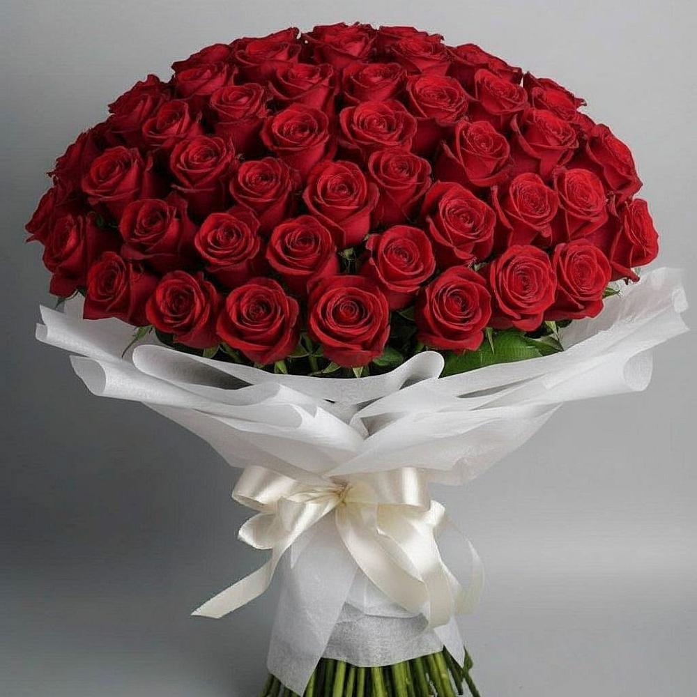 Букет 101 Красная роза Блэк Мэджик в Палехе