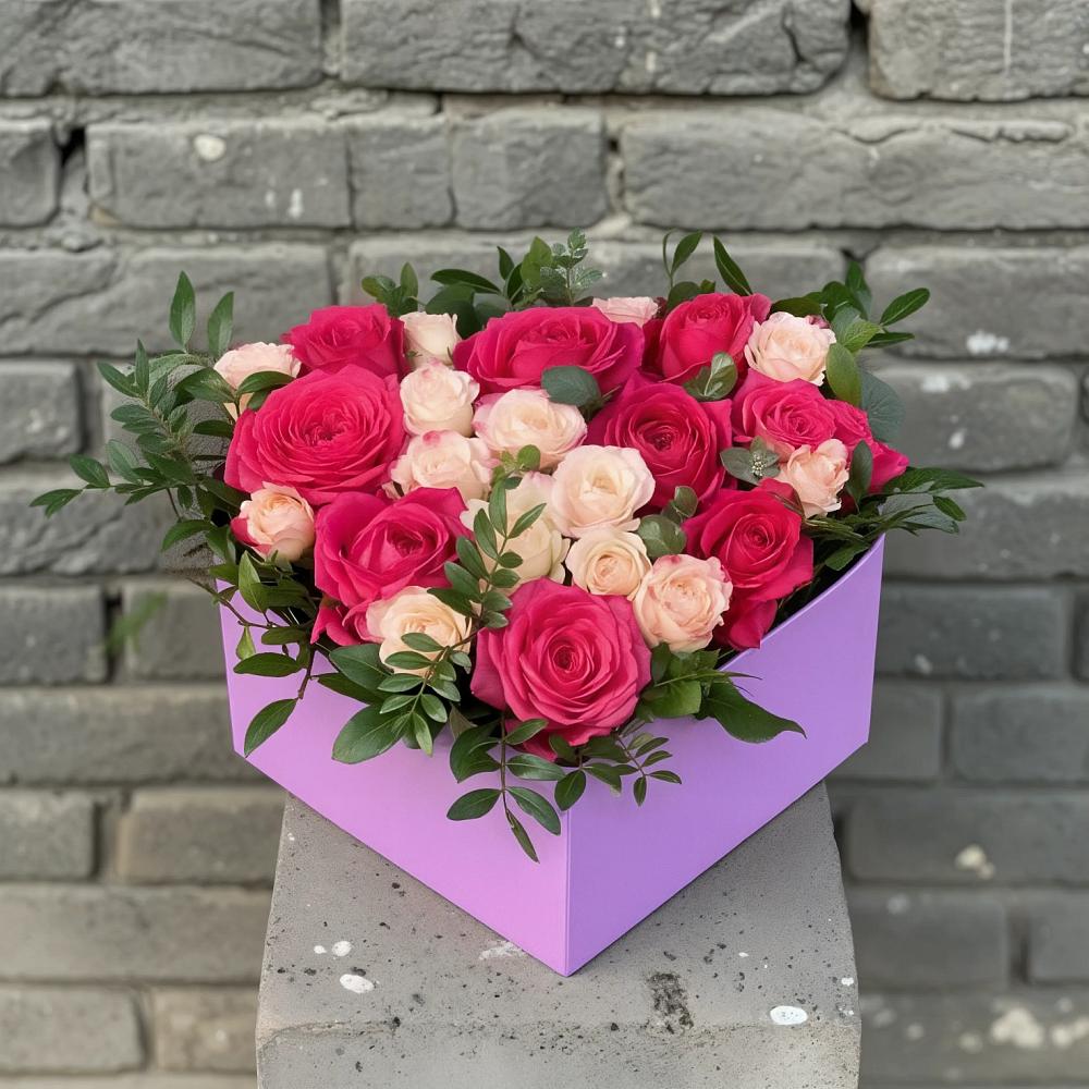 Цветочная композиция из Розы в коробке в Палехе