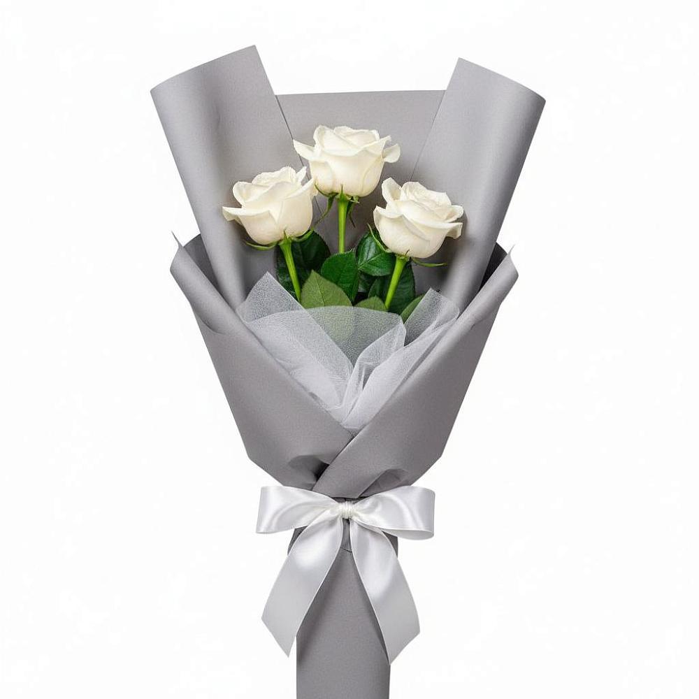 Букет 3 белые розы в Палехе