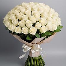 Букет 101 беля роза Белоснежка в Палехе