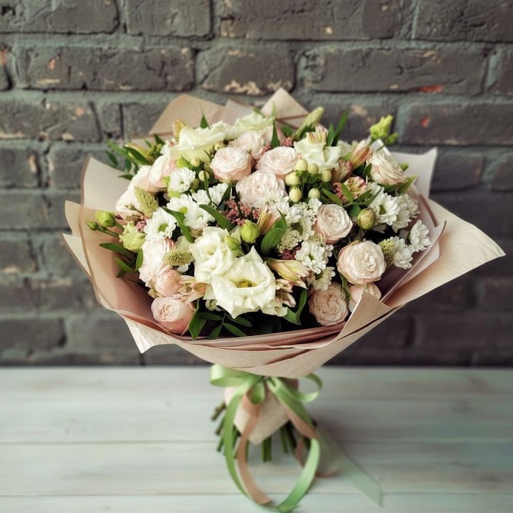Букет цветов из: Альстромерии, Розы и Хризантемы в Палехе