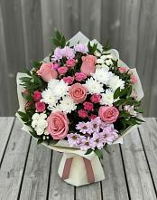 Букет цветов из:  Альстромерии, Гвоздики, Розы и Хризантемы в Палехе