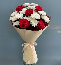 Букет цветов из:  Розы и Хризантемы #REPLACE_PRED# Палехе