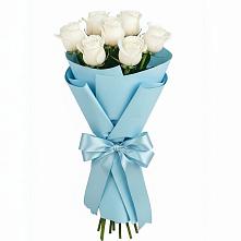 Букет 7 белых роз Проуд в Палехе