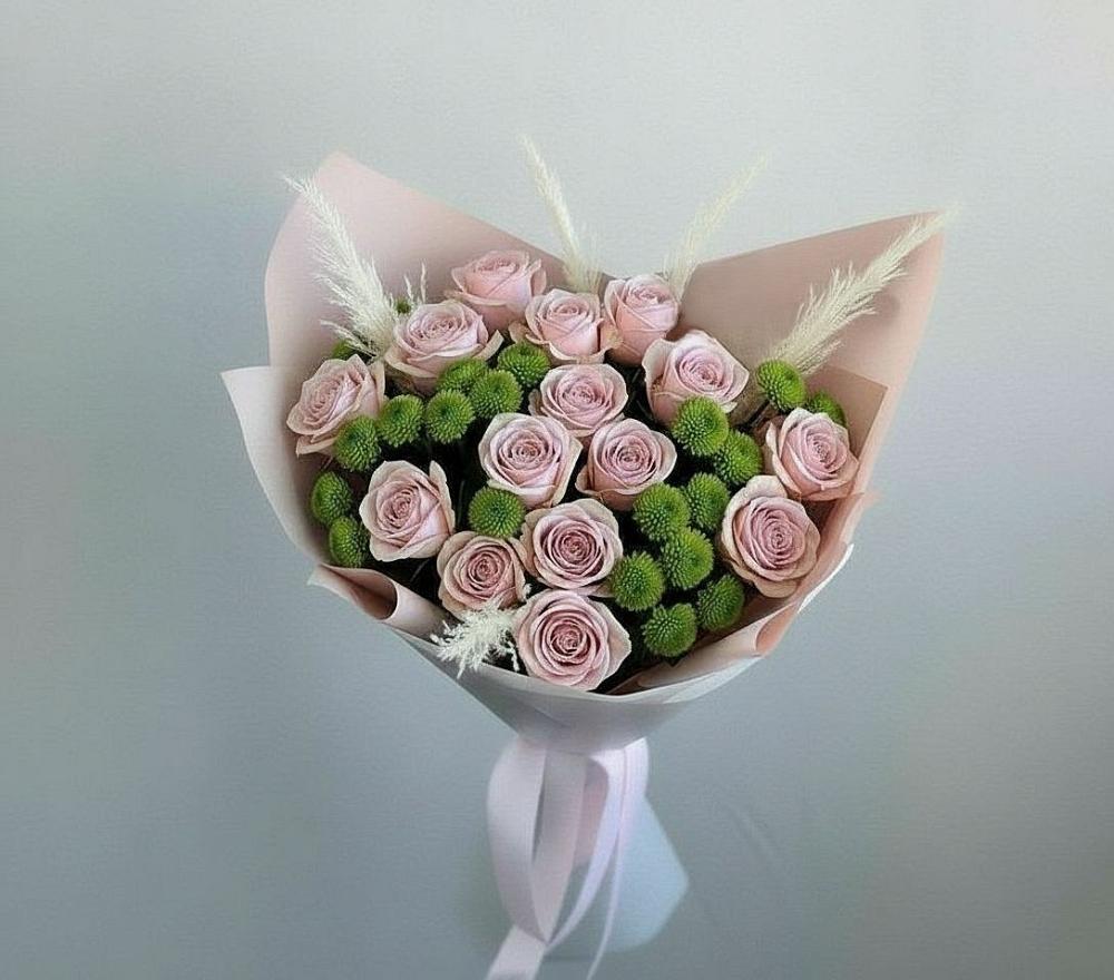 Букет цветов из: Розы и Хризантемы в Палехе