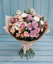 Букет цветов из:  Хризантемы, Розы и Альстромерии в Палехе