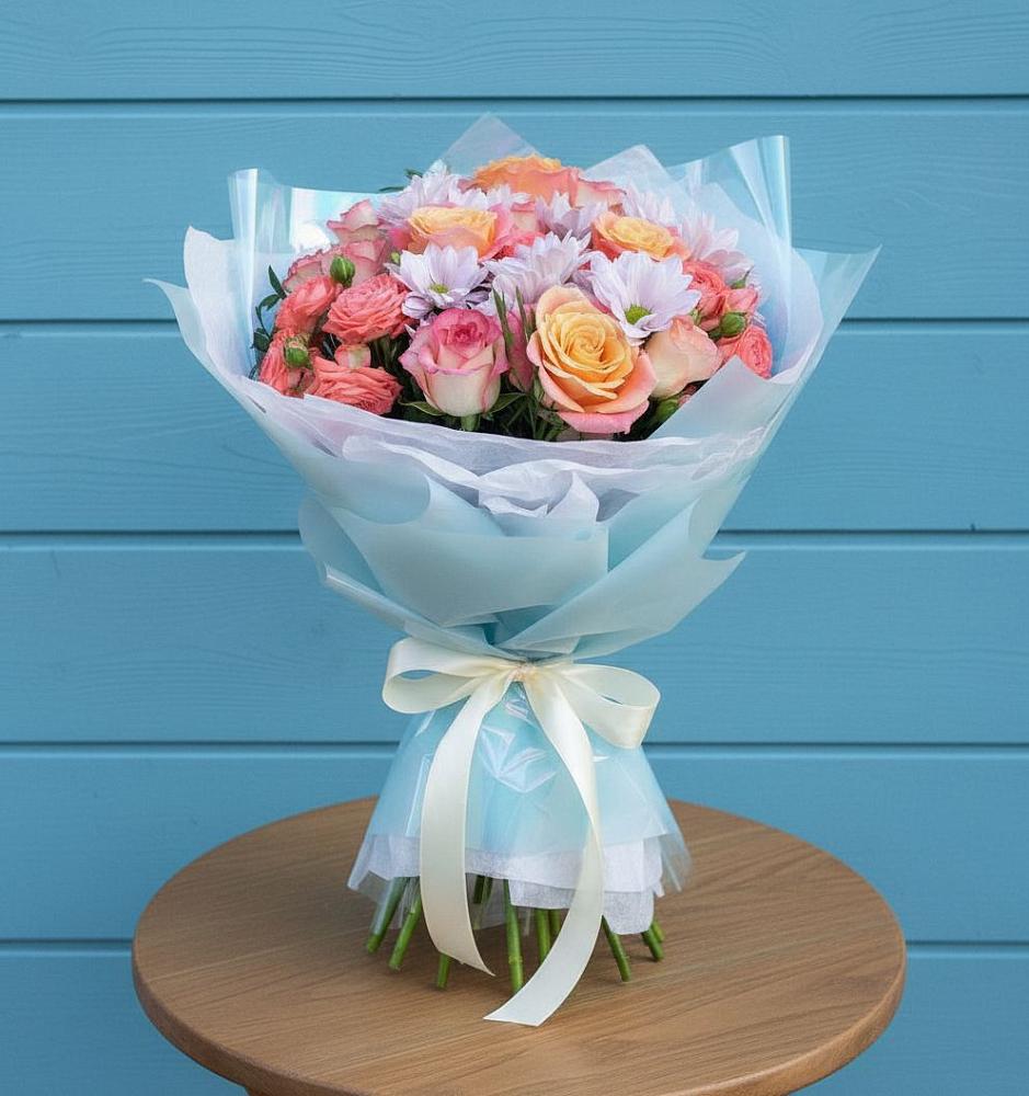 Букет цветов из: Хризантемы и Розы в Палехе