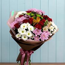 Букет цветов из:  Розы, Хризантемы и Альстромерии в Палехе