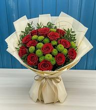 Букет цветов из:  Розы и Хризантемы в Палехе