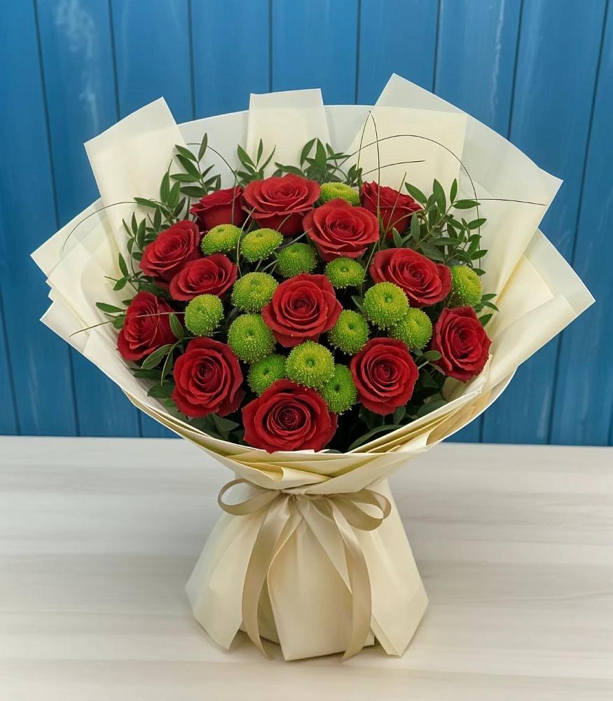 Букет цветов из: Розы и Хризантемы в Палехе