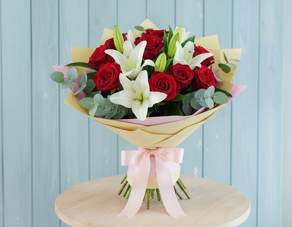 Букет цветов из: Лилии и Розы в Палехе